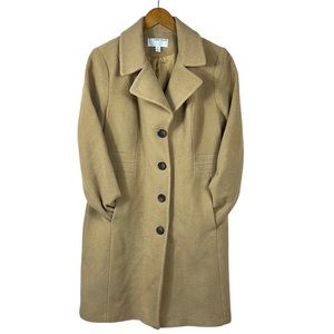 ANNE KLEIN Wool & Cashmere Blend Tan Coat Size 12
